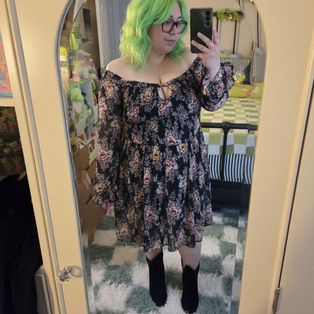 NWT Xhilaration 70s Floral Fit And Flare Dress